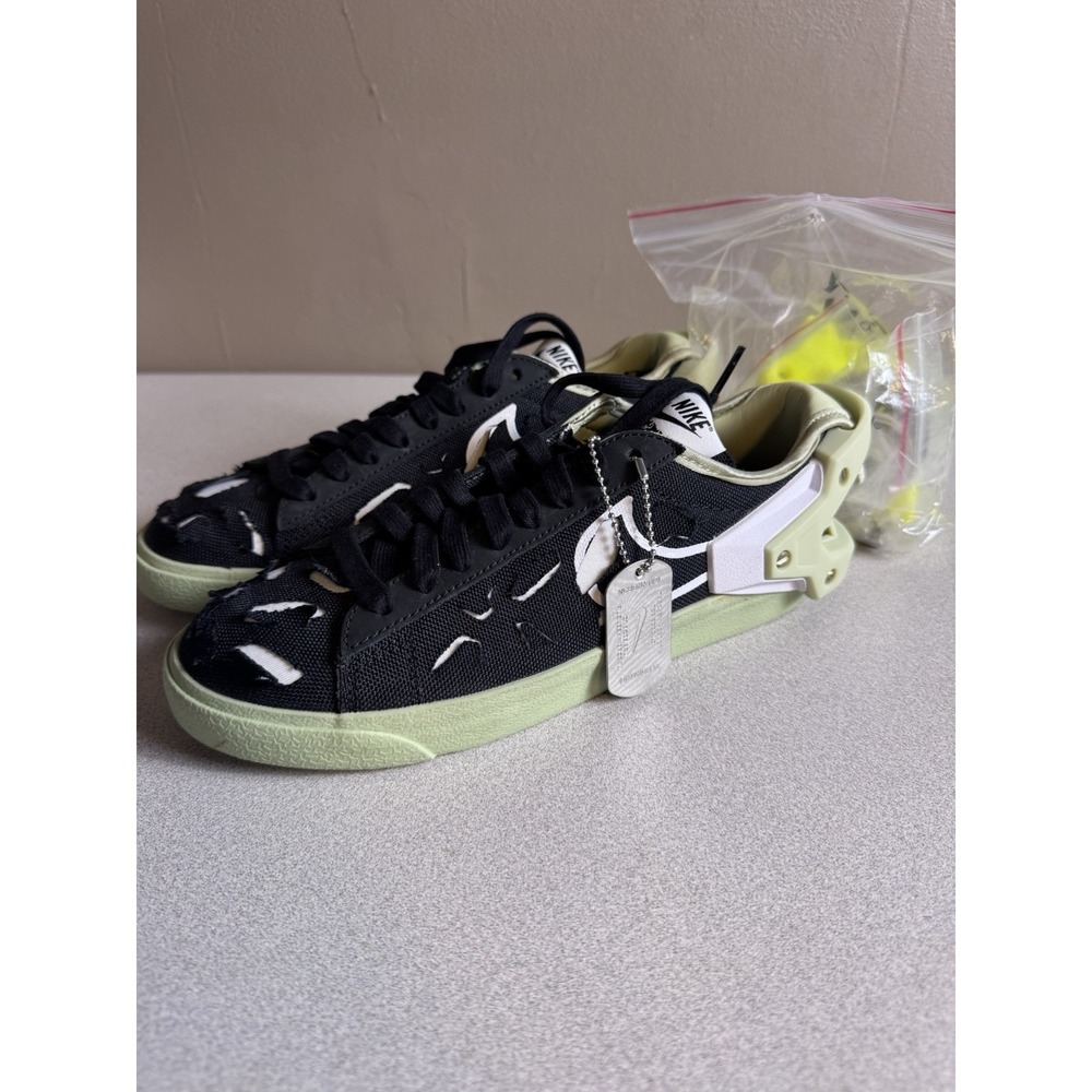 Men's 5 Womens 6.5- Nike Blazer Low x Acronym Black Olive Aura 2022 D09373-001